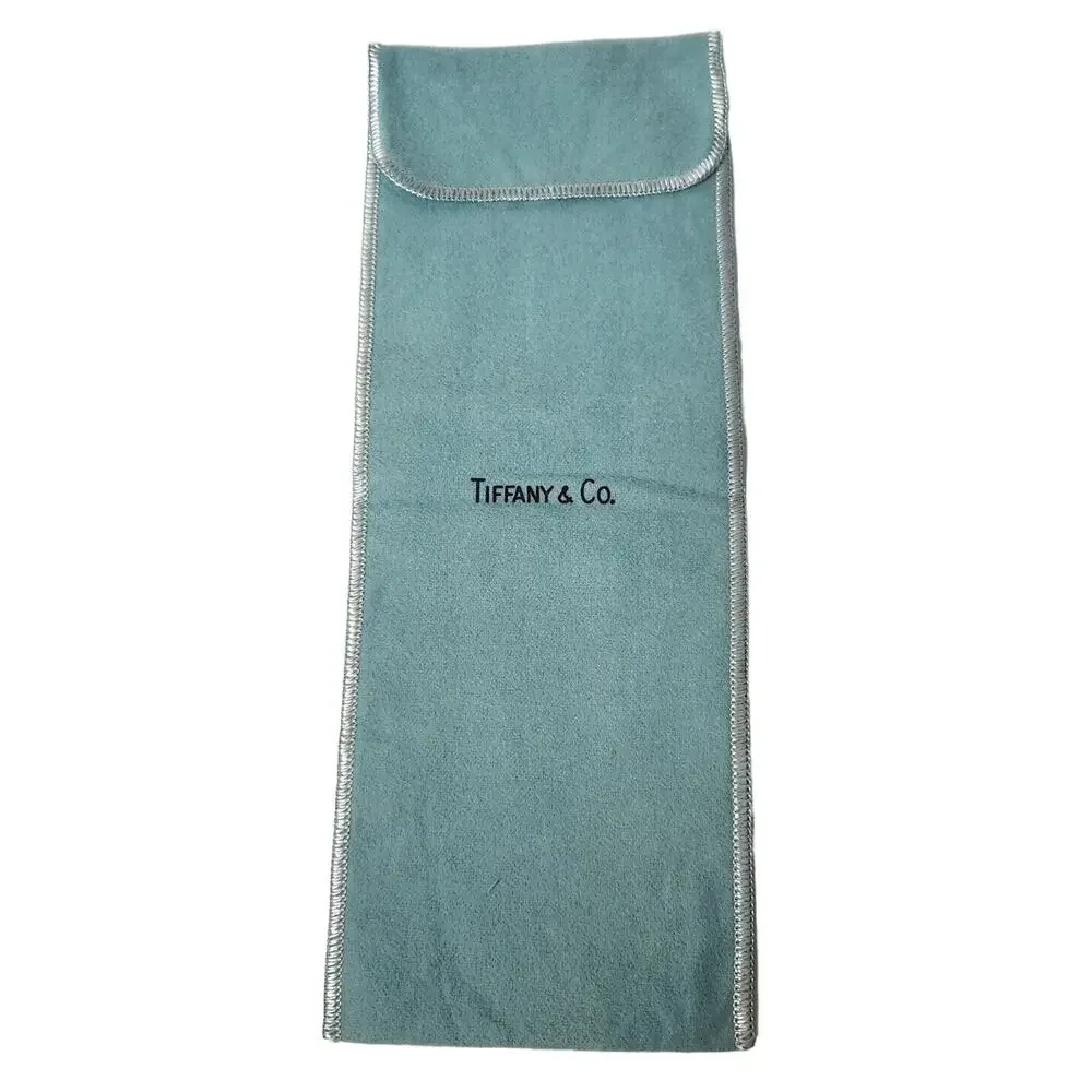 VINTAGE TIFFANY & CO DUST BAG JEWELRY BLUE CLOTH POUCH WATCH NECKLACE FLATWARE